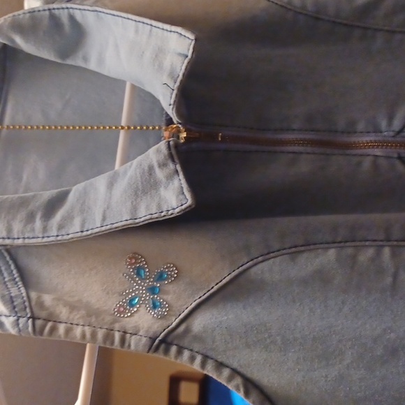 Denim Sleeveless Jumpsuit Small - Picture 4 of 10